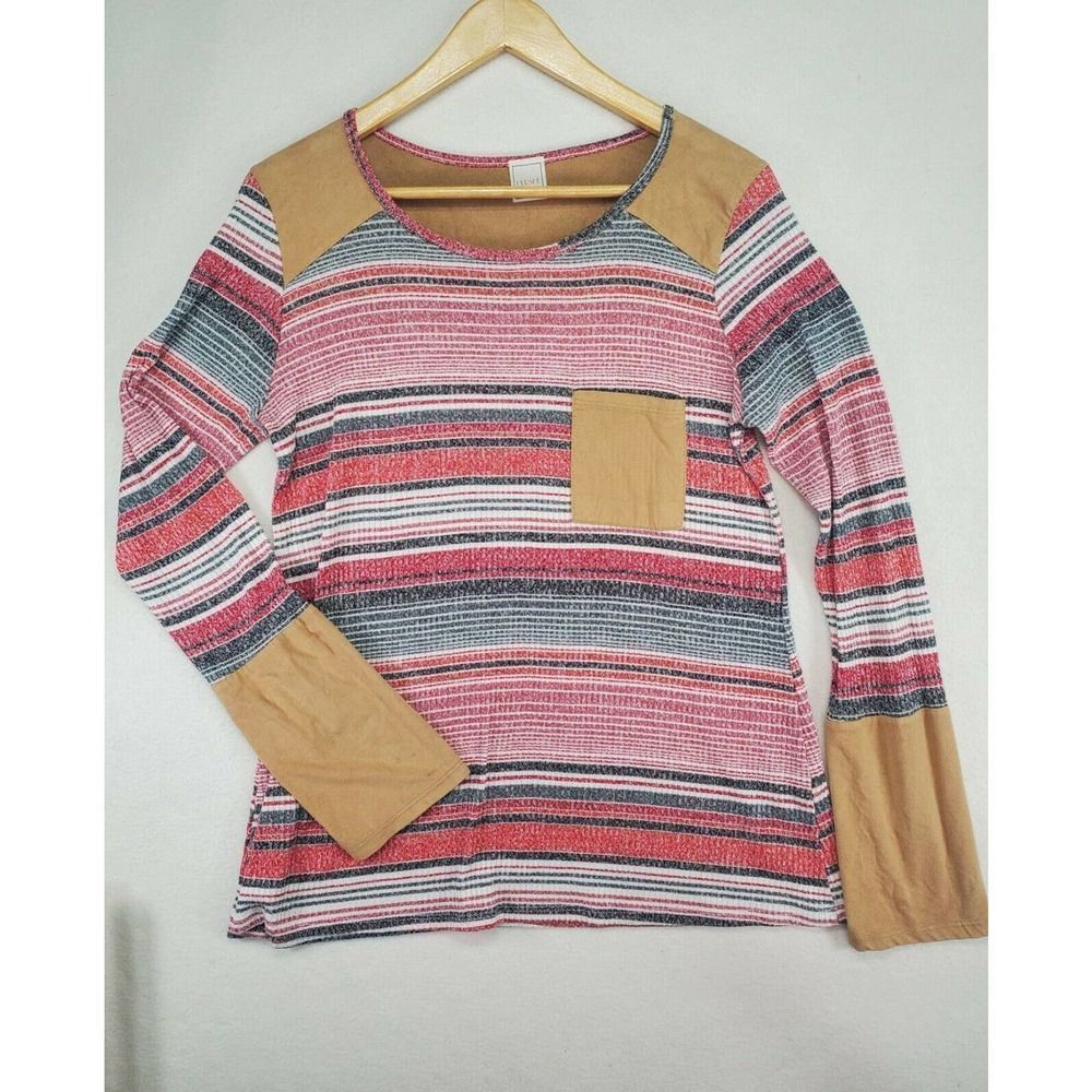 HERSHE Women’s Long Sleeve Shirt Blouse Striped Women's Size 2XL